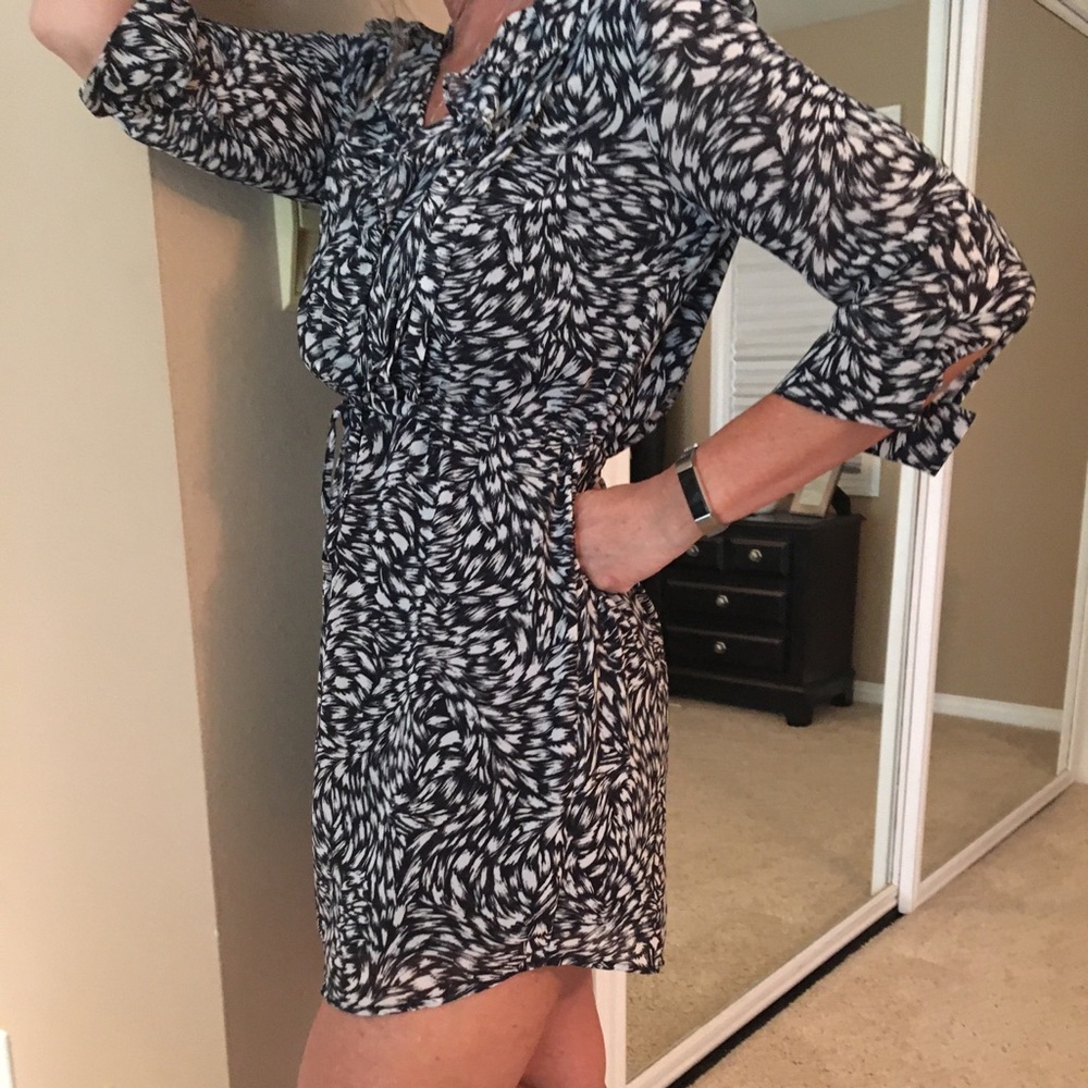 Mini dress with drawstring